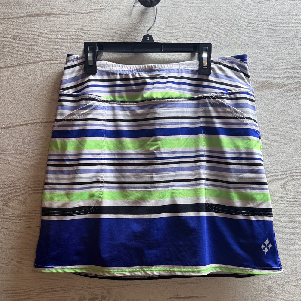 JoFit Skirt Skort Blue green stripe Tennis Golf Pickleball  Sporty size S 💙